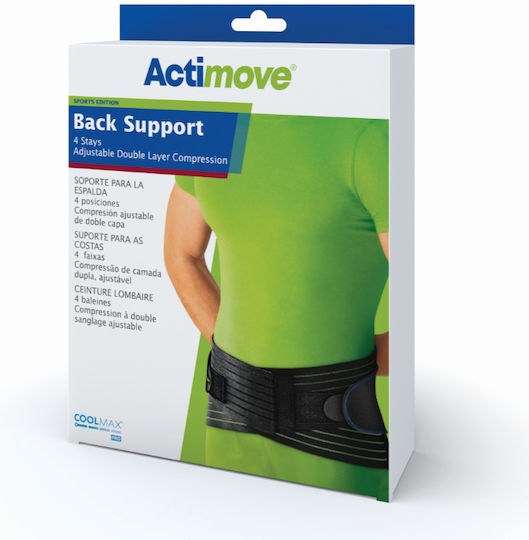 Actimove Gürtel Taille mit Stützen in Schwarz Farbe