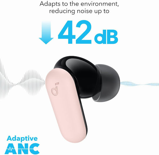 Soundcore by Anker P30i In ear Bluetooth хендсфри Слушалки с Устойчивост на Пот и Кутийка за Зареждане Розов