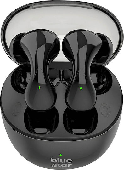 Blue Star BK99 In-ear Bluetooth Handsfree Ακουστικά με Θήκη Φόρτισης Μαύρα