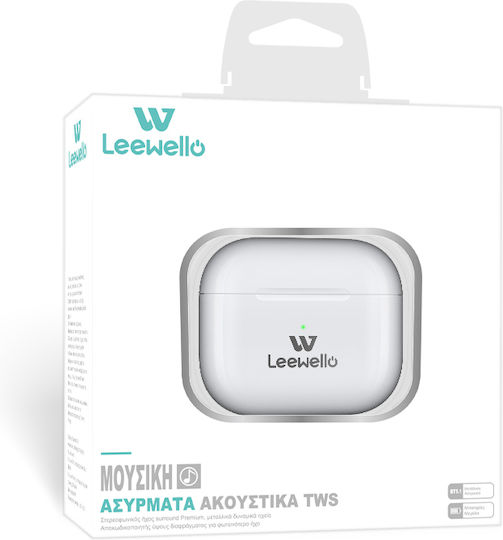 Leewello WP-422 In-ear Bluetooth Handsfree Ακουστικά με Θήκη Φόρτισης Λευκά