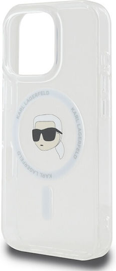 Karl Lagerfeld Karl Head Magsafe Umschlag Rückseite Kunststoff Weiß (iPhone 17 Pro Max / iPhone 17 Pro / iPhone 16 Pro Max)