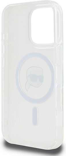 Karl Lagerfeld Karl Head Magsafe Umschlag Rückseite Kunststoff Weiß (iPhone 17 Pro Max / iPhone 17 Pro / iPhone 16 Pro Max)