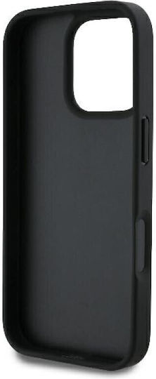 Guess Metal Logo Strass Crossbody Umschlag Rückseite Synthetisches Leder mit Band Schwarz (iPhone 17 Pro / iPhone 16 Pro)