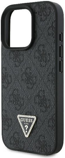 Guess Metal Logo Strass Crossbody Umschlag Rückseite Synthetisches Leder mit Band Schwarz (iPhone 17 Pro / iPhone 16 Pro)