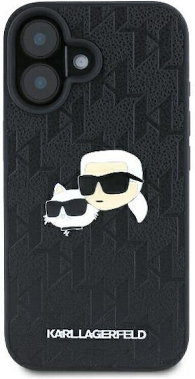 Karl Lagerfeld Monogram Karl&chaoupette Head Pin Umschlag Rückseite Kunststoff Schwarz (iPhone 16)