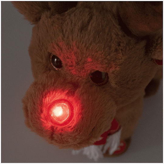 Fun World Plush Christmas with Sound Little Deer with a Bright Nose & Greek Carols for 3+ Years 30 cm