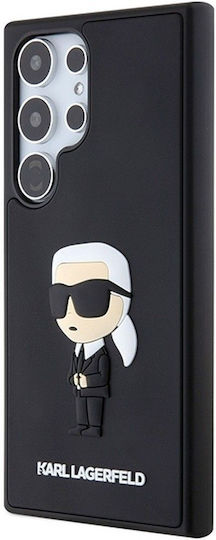 Karl Lagerfeld Ikonik Umschlag Rückseite Silikon Schwarz (Galaxy S24 Ultra)