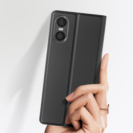 Dux Ducis Skin Pro Задна корица Изкуствена кожа Черен (Xperia 10 VI)
