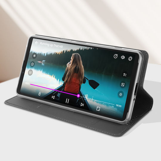 Dux Ducis Skin Pro Задна корица Изкуствена кожа Черен (Xperia 10 VI)