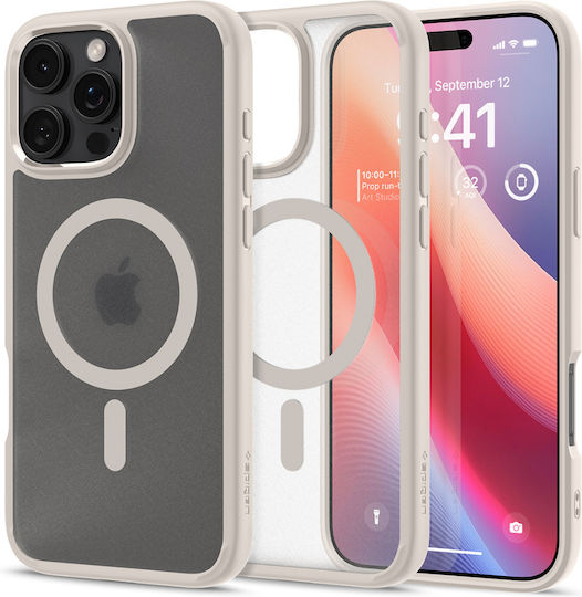 Spigen Ultra Hybrid MagFit Back Cover Plastic 2mm Frost Natural Titanium (iPhone 16 Pro Max)