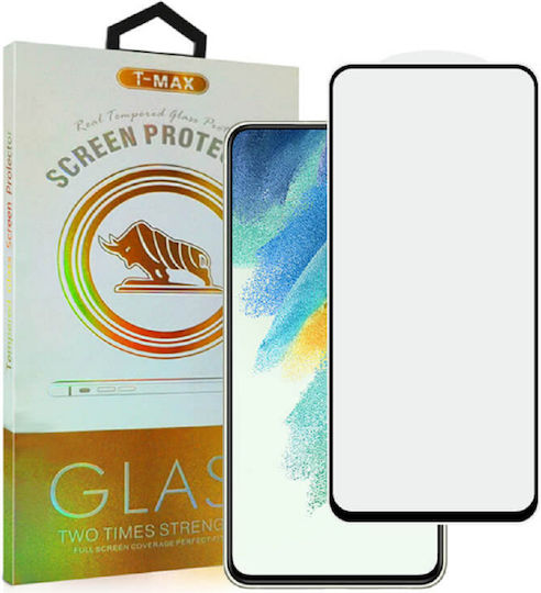 T-Max Full Glue Full Face Tempered Glass Μαύρο (Galaxy S21 FE 5G)