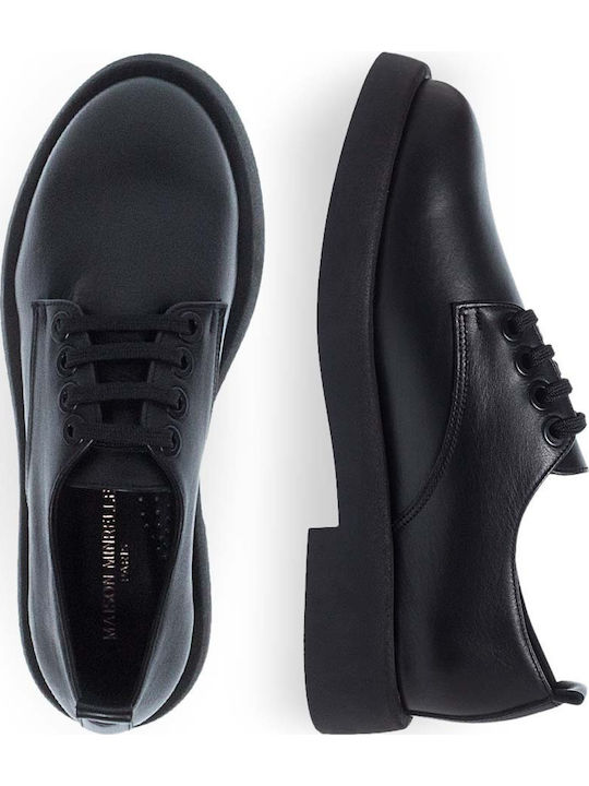 Δερμάτινα Γυναικεία Oxfords σε Μαύρο Χρώμα