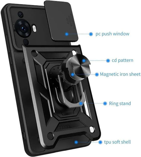 Techsuit Camshield Back Cover Πλαστικό / Σιλικόνης Μαύρο (Huawei Nova 12s)