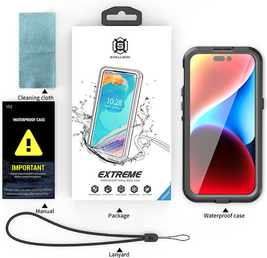 Shellbox 360 Full Cover Silicone / Plastic Waterproof Transparent (iPhone 16 Pro)