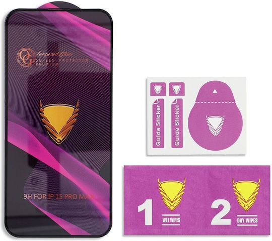 Premium Full Face Tempered Glass Μαύρο (iPhone 12 / 12 Pro)