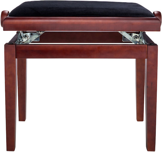 Gewa Deluxe Satin Walnut Adjustable Piano Bench L52xW30xH45-57cm