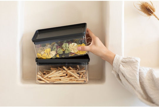 Brabantia Κουτί Γενικής Χρήσης με Καπάκι Γυάλινο Γκρι 1500ml