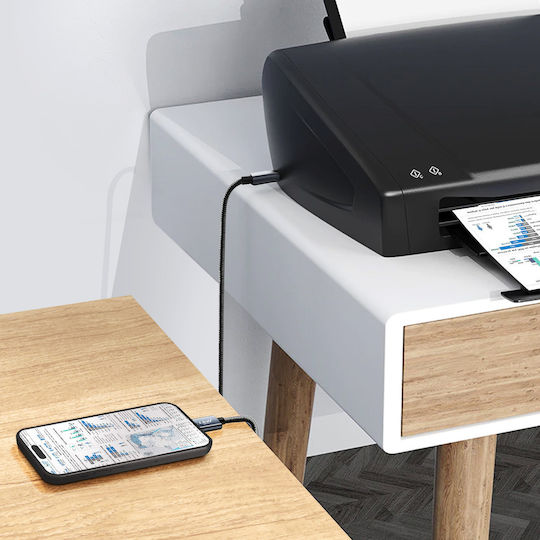 Кабел за принтер Ipad Iphone Usb-b Плетен найлон Linq 1.5м