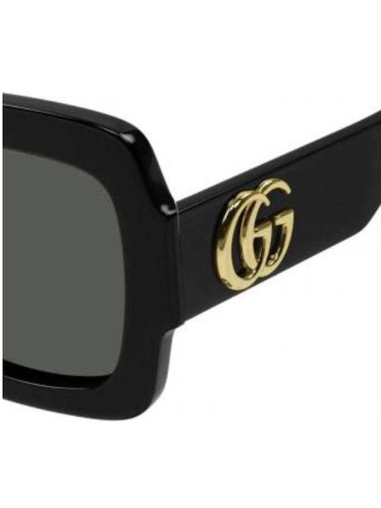 Gucci Ochelari De Soare Pentru Femei Cu Ramă Neagră Din Plastic Și Lentile Gri GG1547S 001