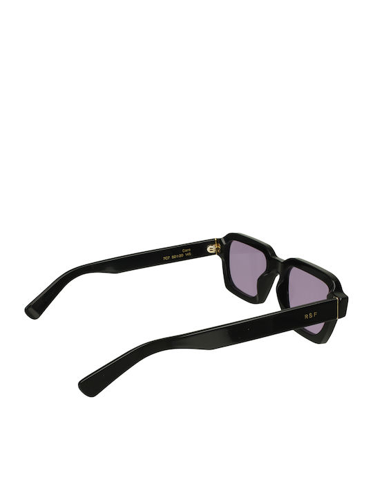 Retrosuperfuture Caro 7C7 Unisex Sunglasses with Black Plastic Frame and Purple Lens CARO-7C7