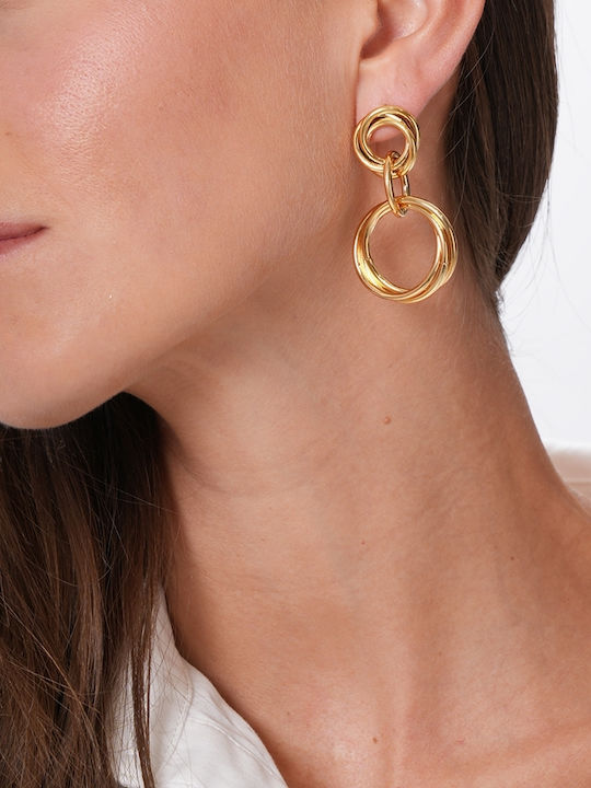 Folli Follie Hoops Cercei Placat cu aur