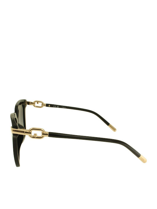 Furla Women's Sunglasses with Black Frame and Gray Gradient Lens sfu713 700