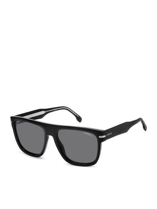 Carrera Unisex Sunglasses With Black Horn-Rimmed Frame And Grey Polarized Lens 340/S 284/M9