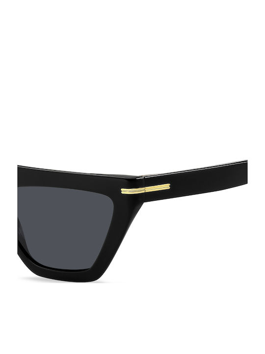 Boss Women's Sunglasses with Black Plastic Frame and Black Lens BOSS 1609/S 807/IR