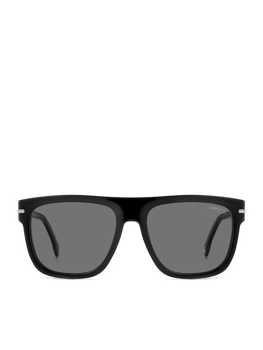 Carrera Unisex Sunglasses With Black Horn-Rimmed Frame And Grey Polarized Lens 340/S 284/M9
