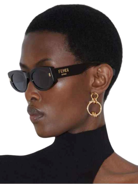 Fendi Ochelari de soare Μαύρα cu Cadru & Albastru Lentilă Fendi Ochelari de soare Μαύρα cu Cadru & Albastru Lentilă