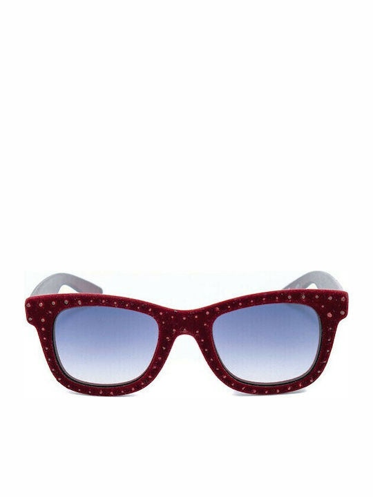 Italia Independent Women's Sunglasses with Burgundy Plastic Frame and Blue Lens 0090CV.057.000