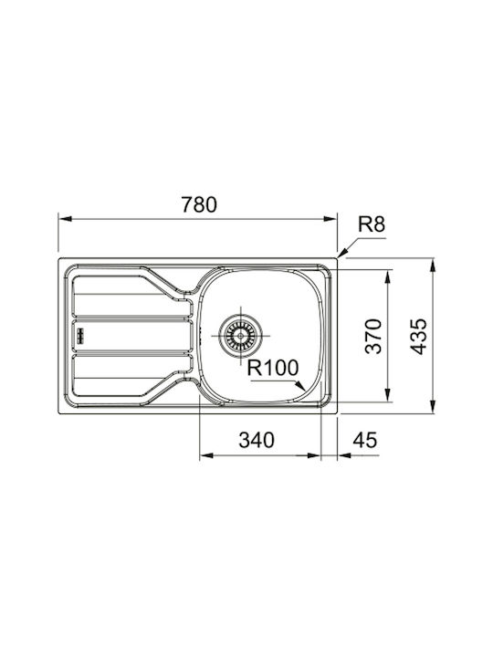 Franke 611-78 Drop-In Sink Inox Satin W78xD43.5cm Silver