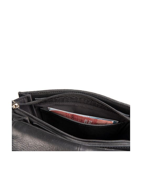 Leder Damentasche Schultertasche Schwarz