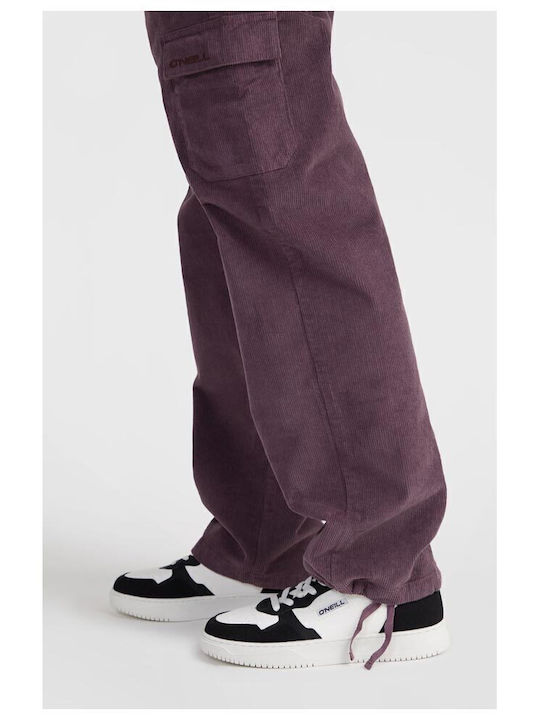 Damen Stoff Cargo Hose Lila
