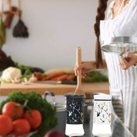 Salt Pepper Shaker Set Pufo Elegant 11 Cm White Black