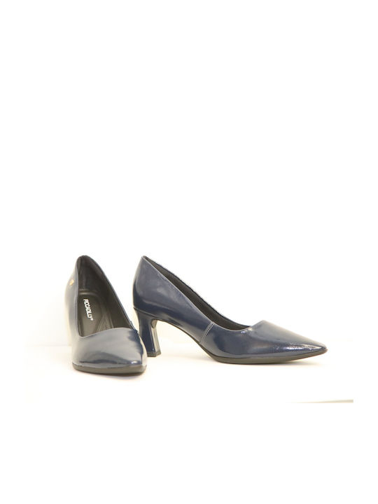 Piccadilly Anatomic Patent Leather Blue Medium Heels