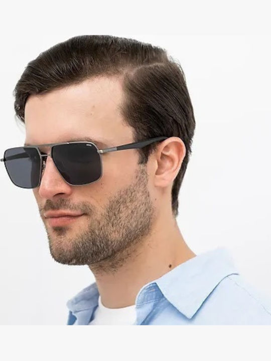 Invu Herren Sonnenbrille mit Gray Metall Gestell und Blau Linse IB12406B