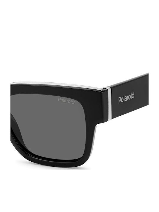 Polaroid Women's Sunglasses with Black Horn-Rimmed Frame and Grey Lenses PLD6198/S/X 807/M9