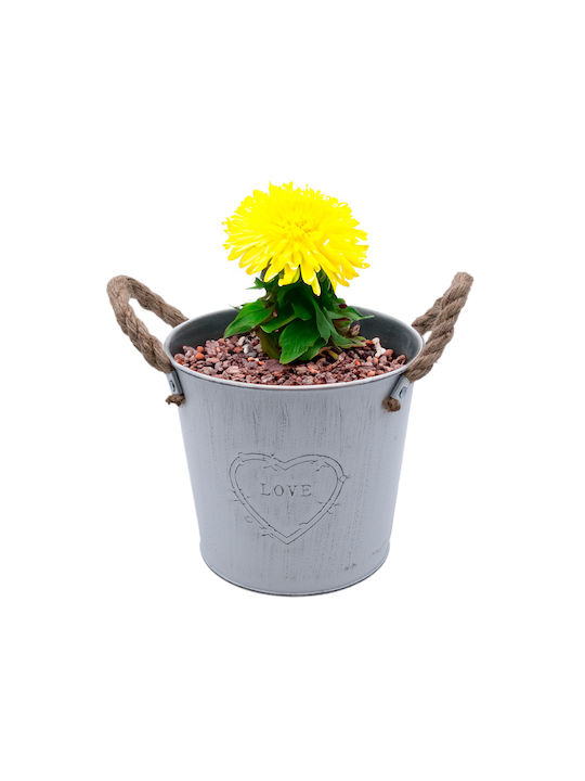 Uncle George Planter Metal White 13x13x12cm.