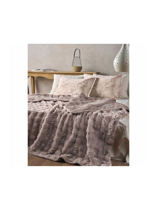 Kentia Cabaret Κουβέρτα Γούνινη Υπέρδιπλη 220x230εκ. Μπεζ