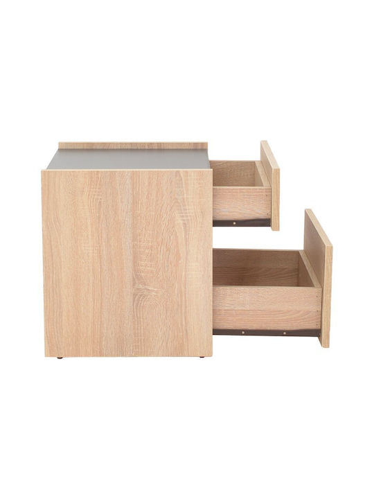 Κομοδίνο Comcie Ξύλινο Μπεζ 50x42x45.5cm