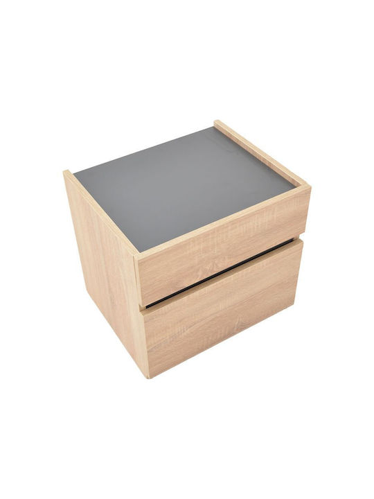 Κομοδίνο Comcie Ξύλινο Μπεζ 50x42x45.5cm