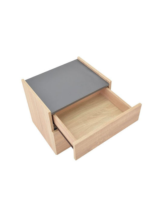 Κομοδίνο Comcie Ξύλινο Μπεζ 50x42x45.5cm