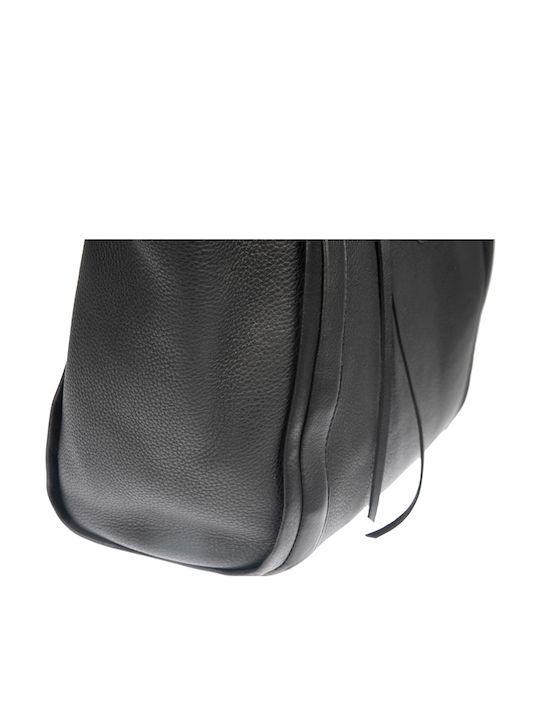 Leder Damentasche Schultertasche Schwarz
