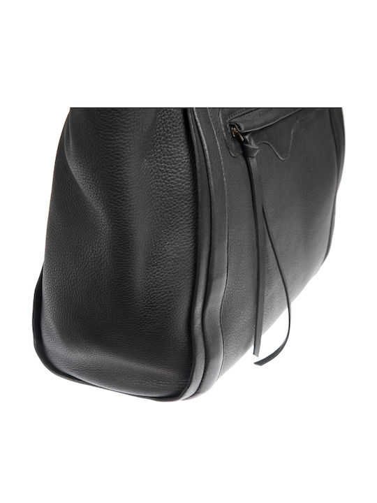 Leder Damentasche Schultertasche Schwarz
