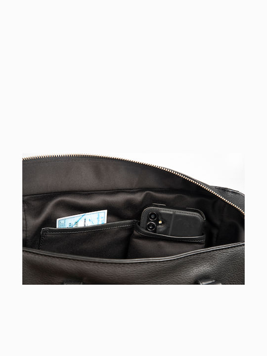 Leder Damentasche Schultertasche Schwarz