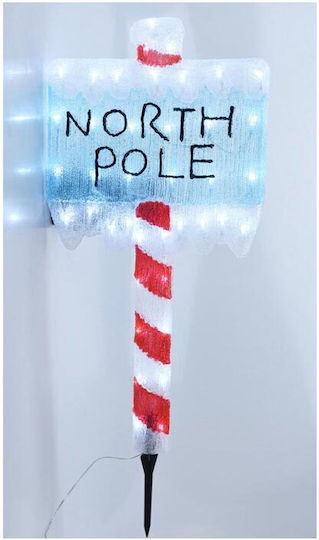 Illuminated Christmas Plastic Figure Sign Height 78cm North Pole