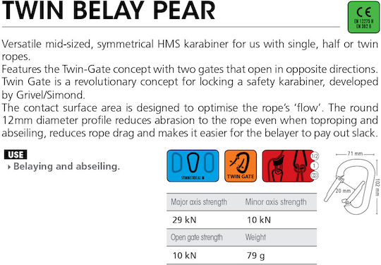 Beal Auxiliary Carabiner 1pcs