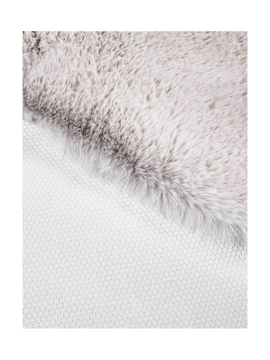 Madi Bound Rug Rectangular Furry White Animal