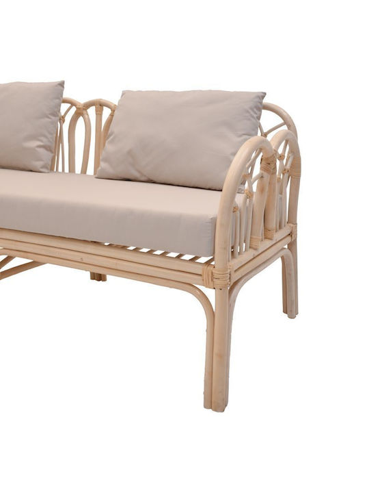 Ytrone Bank Außenbereich Rattan mit Kissen 166x61.5x71cm